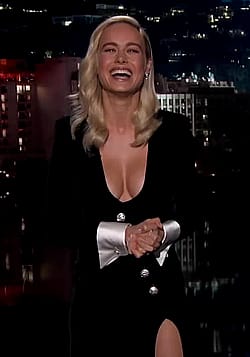 Brie Larson - 60fps Slow Mo Jiggle Plot From 'Jimmy Kimmel Live!''
