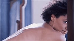 Italian Beauty Raffaella Offidani shows her perfect slightly hairy black pussy in L'uomo che guarda (1994) by Tinto Brass'