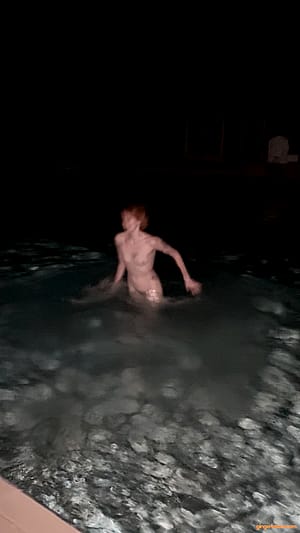 We went into the hotel pool at night, I didn't expect the workers to come and see what the strange light in the pool was'